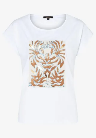 MORE & MORE - T-Shirt mit Front-Print weiß - Gr. - 36