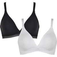 Naturana Soft-BH (2er Pack) feminin, basic, bequem, verstellbare Träger, ohne Bügel, Baumwollmix