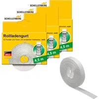 SCHELLENBERG Rollladengurt Mini 14 mm, 4,5 m, zur Bedienung eines Rollladens mit Gurtwickler (Set, 3-tlg), Gurtband in unterschiedlichen Farben erhältlich