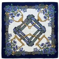 Vivi Idee Seidenschal 100% Maulbeerseide Seidenschal Reitsport, Quadratisches 88x88 cm, bedrucktes Seidenschal
