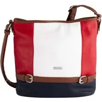 TOM TAILOR Hobo Juna, aus soft genarbtem ledrigen Material mit glänzenden Metall-Accessoires