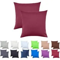 NatureMark Kissenbezüge 2er Pack Jersey Kissenbezug Kissenhülle, (2 Stück), Kissenhülle in vielen Größen und Farben (40 x 40 cm, Bordeaux rot)