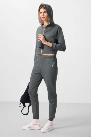 Übergroßes Kapuzen-Zip-Sweatshirt und Hosen-Set