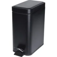 Koopman Mülleimer Abfalleimer Metall 5 L Schwarz Tretpedal Kosmetik, Treteimer, Kosmetikeimer, Tretpedal, Badeimer, 5 Liter