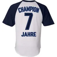 Baddery Print-Shirt Jungen Fußball Shirt in Trikot-Optik 7. Geburtstag: "Champion 7 Jahre", hochwertiger Siebdruck, aus Baumwolle