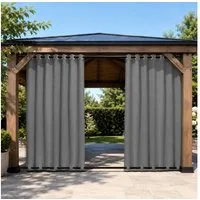 Lapamax Outdoorvorhang 100% Blickdicht Sonnenschutz Wasserdicht Outdoor Außen Gardine (2 St), 1/2 Stücke mit Ösen Vorhang für Garten Terrasse Pavillon