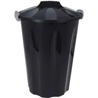 Spetebo Mülleimer Universal Kunststoff Maxitonne 40 Liter - schwarz, Allzweck Tonne mit feststellbarem Deckel