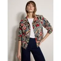 Apricot Kurzjacke Bunte Tapisserie-Jacke Gemustert