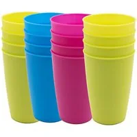 TSB Werk Becher Set Campingbecher Trinkbecher Becher, 16-tlg., Picknickgeschirr, Reisebecher, Kunststoff, Set