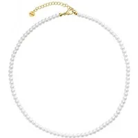 Wildcat Kette mit Anhänger Small Synthetic Pearl Necklace - Gold, Chirurgenstahl 316L - wasserfest, langlebig, hautverträglich