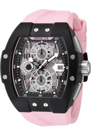 Invicta Racing 48336 Herrenarmbanduhr - Quarzwerk - Edelstahl mit Schwarzem Zifferblatt - 47 mm