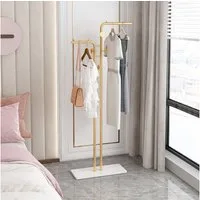 TUWENA Garderobenständer Garderobenständer Marmor, Metallgarderobe, Kleiderständer mit 5 Haken, Zweipoliger Garderobe für Schlafzimmer, Eingangsbereich, Wohnzimmer