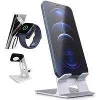 Orzly Handy-Halterung 2-in-1 Universal Stand für Smartphone & Smartwatch aus Aluminium