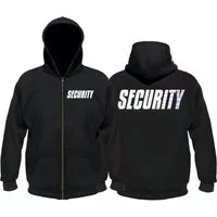 coole-fun-t-shirts Kapuzensweatshirt SECURITY Sweatshirt mit Kapuze Hoodie Zipper Schwarz S - 5XL Security Sweatshirt Schwarz mit Print