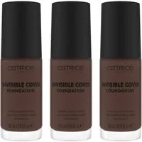 Catrice Foundation INVISIBLE COVER FOUNDATION, 3er Pack, mit langanhaltendem Finish
