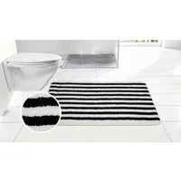 OTTO home Badematte Streifen, Jannika, Badvorleger, Badezimmer Teppich, Höhe 12 mm, rutschhemmend beschichtet, schnell trocknend, fußbodenheizungsgeeignet, Polyester, rechteckig, Scandi, modern, gestreift, Badteppich, Badematten