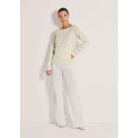 MADELEINE Strickpullover Jacquardpullover mit Animal-Design Viskosepullover mit U-Boot-Ausschnitt und Langarm