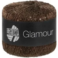 LANA GROSSA GLAMOUR Häkelwolle, 115 m (Beilaufgarn mit Pailletten für funkelnde Akzente), 25 g