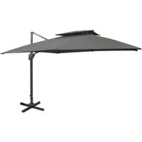 vidaXL Ampelschirm, Ampelschirm mit Lüftung 300x300 cm Anthrazit