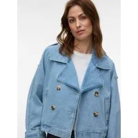 Vero Moda Jeansjacke VMLELOU LS SHORT TRENCHCOAT MIX NOOS Baumwolle, mit Schulterriegeln