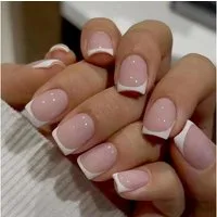 LuxusKollektion Kunstfingernägel 24 Stück Pink Nägel Zum Aufkleben Kurz Eckig French Square incl. Press