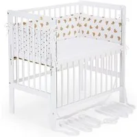 FabiMax Beistellbett Flex weiß, 2in1, Beistellbett und Stubenbettchen in Einem, innovatives Seitenteil