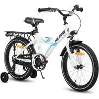 HILAND Kinderfahrrad Sentry 16/18 Zoll Jungen Kinderfahrrad für Kinder ab 4 bis 9 Jahren, 1 Gang, mit Rücksitz/Gepäckträger Stützräder Handbremse