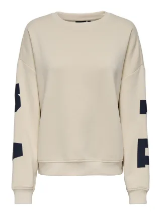 ONLY - ONLSWEAT L/S BACK/SLEEVE PRINT SWT NOOS Birch - Gr. - XL