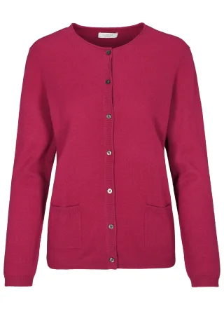 CLARINA - NOS Rdh.-Cardigan, 1/1 Arm,uni 444 beere - Gr. - 44