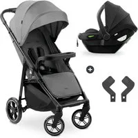 Hauck Kinder-Buggy Shop N Care 2in1 - Grey, Kinderwagen Sportwagen Set inkl. Babyschale bis 22 kg klein faltbar