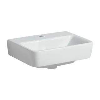 Geberit Renova Plan Handwaschbecken 501625001 45x34cm, Hahnloch mittig, ohne Überlauf, weiß