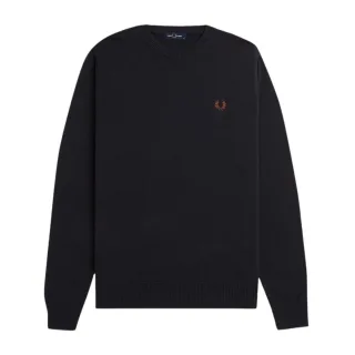 Fred Perry Bouclé-pullover Mit Lorbeerkranz, Schwarz