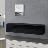 en.casa Hängeschrank »Evaton« mit 2 Klappen 140 x 33 x 30 cm Schwarz, hochglanz