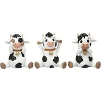 Figuren Shop GmbH Tierfigur Nemesis Now Kuh Figur – Lustige Tiere Statue 3er Set 9 cm Geschenk