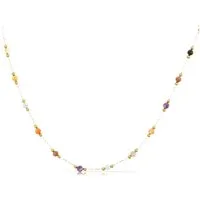 Made by Nami Perlenkette Damen Halskette bunt mit Perlen verstellbar wasserfest aus Edelstahl, aus Edelstahl – farbenfroh – sommerlich – Boho-Stil