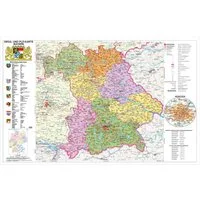 STIEFEL Poster Bayern politisch mit Postleitzahlen, 95 x 61 cm
