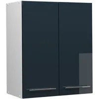 Vicco Hängeschrank Fame-Line, Dunkelblau Hochglanz/Weiß, 60 cm (1-St)