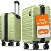 Travely Koffer Polycarbonat Handgepäck Koffer 45x36x20cm - für Easyjet etc, 4 Rollen, Designed in Germany, austauschbare Griffe und Rollen