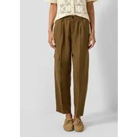s.Oliver 7/8-Hose Hose Leinenmix-Hose mit Barrel Leg