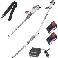 ikra GmbH Teleskop-Heckenschere ICPH 2050, bis 2,10 m Arbeitshöhe, 20 V, Praktische 2in1-Funktion (klassisch oder als Teleskop)