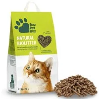 BURI Katzenstreu 22 L Bio Pellets natürliches Einstreu 100% Öko Streu aus Heu saugstark (Spar-Set, 4-tlg., 12kg), für die Katzentoilette, biologisch abbaubar, geruchsbindend, saugstark