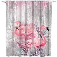 Sanilo Duschvorhang Flamingo 180 x 200 cm, 100% wasserdicht, Anti-Schimmel-Effekt, hochwertige Qualität
