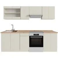 Vicco Küchenzeile R-Line, Beige/Goldkraft Eiche, 240 cm, AP Eiche