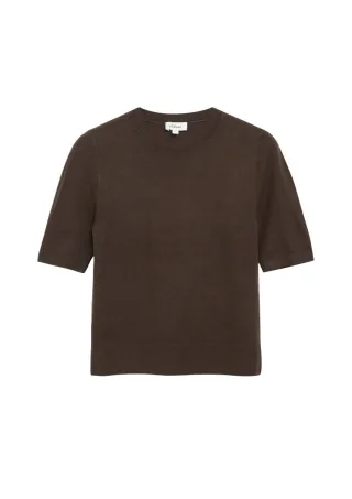 s.Oliver Red Label - Kurzarm-Strickpullover braun - Gr. - 46