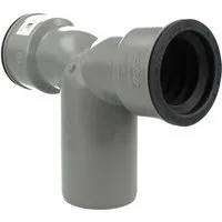 tecuro Ablaufrohr HT Doppel Siphonwinkel Siphonbogen 90°, inkl. Siphon-Gummi, Ø 40/50/40, inkl. Siphon-Gummi Ø 40 mm