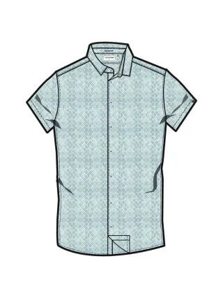 No Excess - Shirt Short Sleeve Allover Printed cloud - Gr. - M