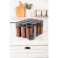 Hermia Concept Vorratsdose 100% PLASTIC, 10 x 10 x 24,5 cm / 1750 ml (12 Pieces) M1158, (12-tlg)