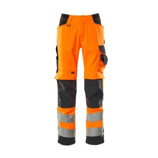 MASCOT Kendal Hose mit Knietaschen SAFE SUPREME Hi-vis Orange / Schwarzblau 49 - 15579-860-14010-90C49