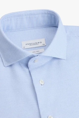 Profuomo - Blaues Twill Hemd Blau - Gr. - 41
