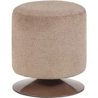 WOOOD Sitzhocker Islen - Bouclé-Stoff Braun, mit Drehfuß, Luxuriöser Bouclé-Bezug, funktionaler Drehsockel